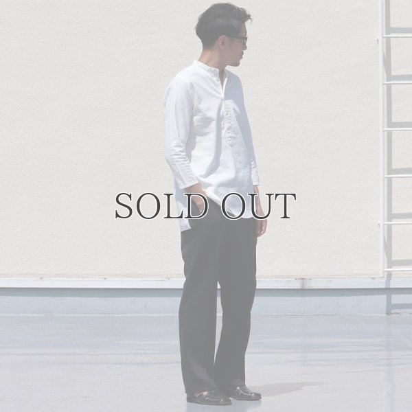 画像8: ソフトリネンキャンバスプルオーバーシャツバンドカラーオーバーサイズ9Sシャツ【MADE IN JAPAN】『日本製』/ Upscape Audience