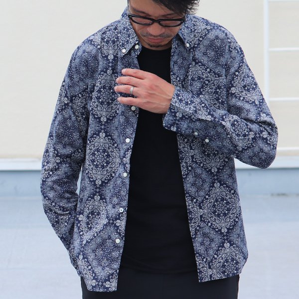 画像4: 【RE PRICE / 価格改定】バンダナプリントボタンダウンカラー長袖シャツ【MADE IN JAPAN】『日本製』/ Upscape Audience