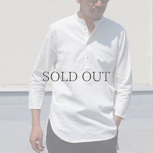 画像9: ソフトリネンキャンバスプルオーバーシャツバンドカラーオーバーサイズ9Sシャツ【MADE IN JAPAN】『日本製』/ Upscape Audience
