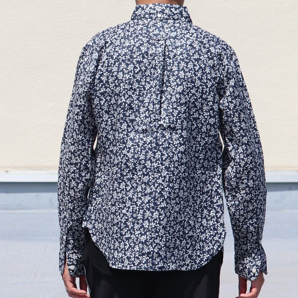 画像5: 【RE PRICE / 価格改定】小花柄リネンワイドスプレッドカラーボタンダウン長袖シャツ 【MADE IN JAPAN】『日本製』/ Upscape Audience