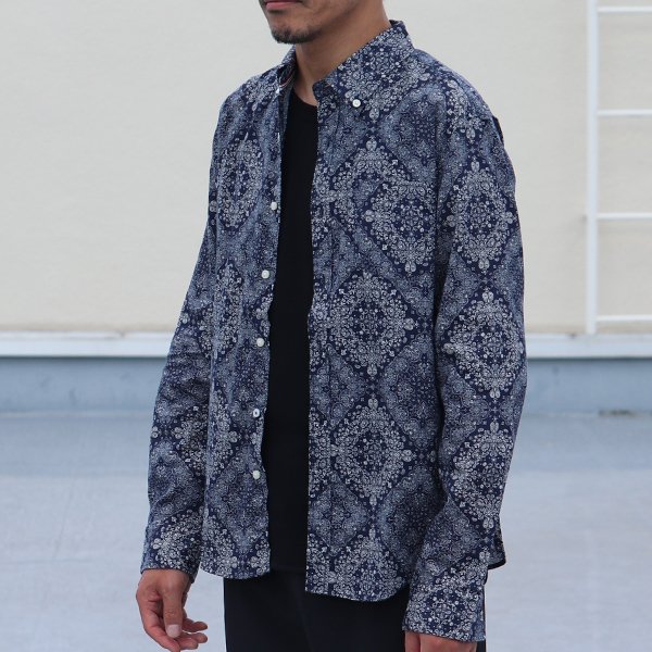 画像5: 【RE PRICE / 価格改定】バンダナプリントボタンダウンカラー長袖シャツ【MADE IN JAPAN】『日本製』/ Upscape Audience