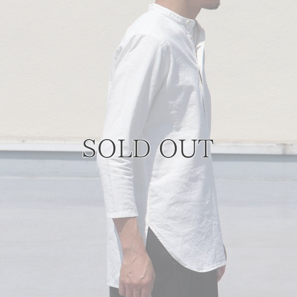 画像6: ソフトリネンキャンバスプルオーバーシャツバンドカラーオーバーサイズ9Sシャツ【MADE IN JAPAN】『日本製』/ Upscape Audience