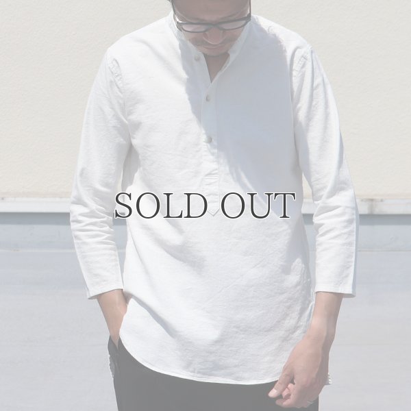 画像4: ソフトリネンキャンバスプルオーバーシャツバンドカラーオーバーサイズ9Sシャツ【MADE IN JAPAN】『日本製』/ Upscape Audience