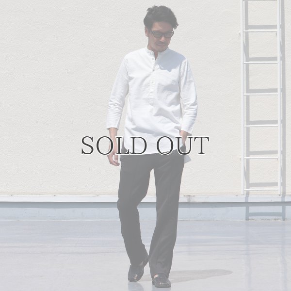 画像7: ソフトリネンキャンバスプルオーバーシャツバンドカラーオーバーサイズ9Sシャツ【MADE IN JAPAN】『日本製』/ Upscape Audience