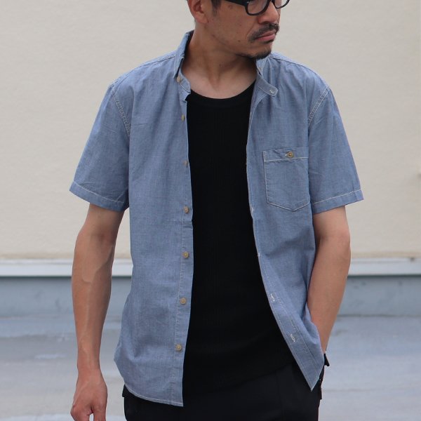画像5: 【RE PRICE / 価格改定】ダンガリースタンドボタンダウンカラー半袖シャツ / Audience x GUNG HO