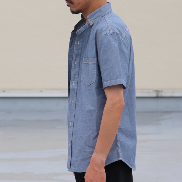 画像7: 【RE PRICE / 価格改定】ダンガリースタンドボタンダウンカラー半袖シャツ / Audience x GUNG HO