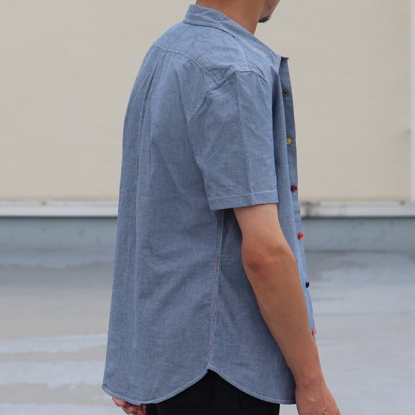 画像6: 【RE PRICE / 価格改定】 ダンガリーランダムボタン半袖シャツ / Audience x GUNG HO