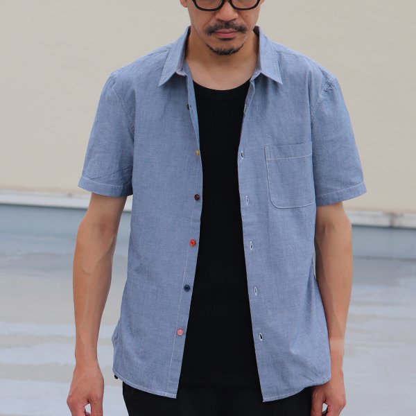 画像4: 【RE PRICE / 価格改定】 ダンガリーランダムボタン半袖シャツ / Audience x GUNG HO