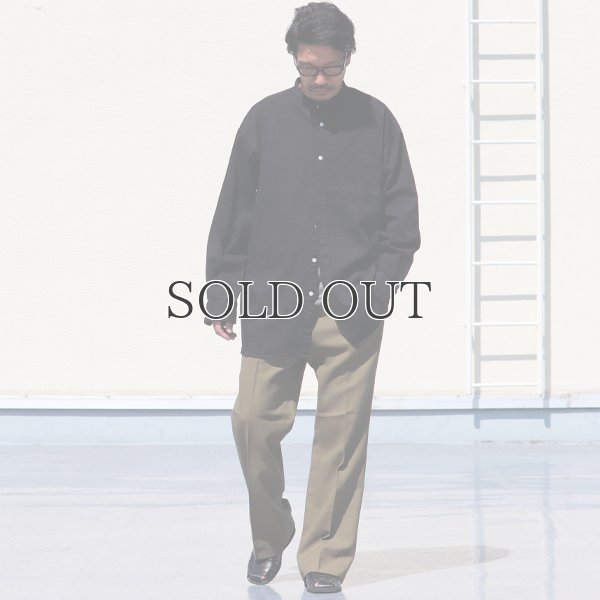 画像6: 「備中備後」 6オンス デニム バンドカラー ボクシーAライン 長袖シャツ【MADE IN JAPAN】『日本製』/ Upscape Audience