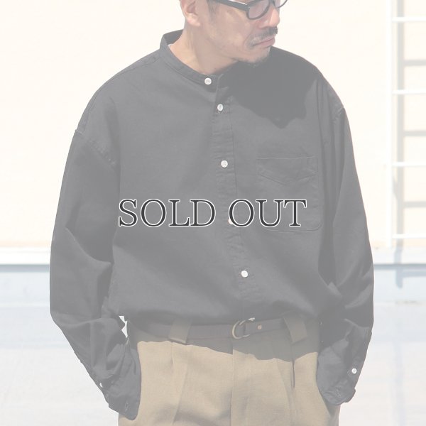 画像6: 「備中備後」 6オンス デニム バンドカラー ボクシーAライン 長袖シャツ【MADE IN JAPAN】『日本製』/ Upscape Audience