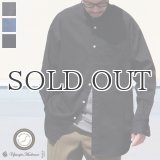 「備中備後」 6オンス デニム バンドカラー ボクシーAライン 長袖シャツ【MADE IN JAPAN】『日本製』/ Upscape Audience