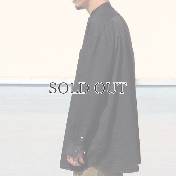 画像5: 「備中備後」 6オンス デニム バンドカラー ボクシーAライン 長袖シャツ【MADE IN JAPAN】『日本製』/ Upscape Audience