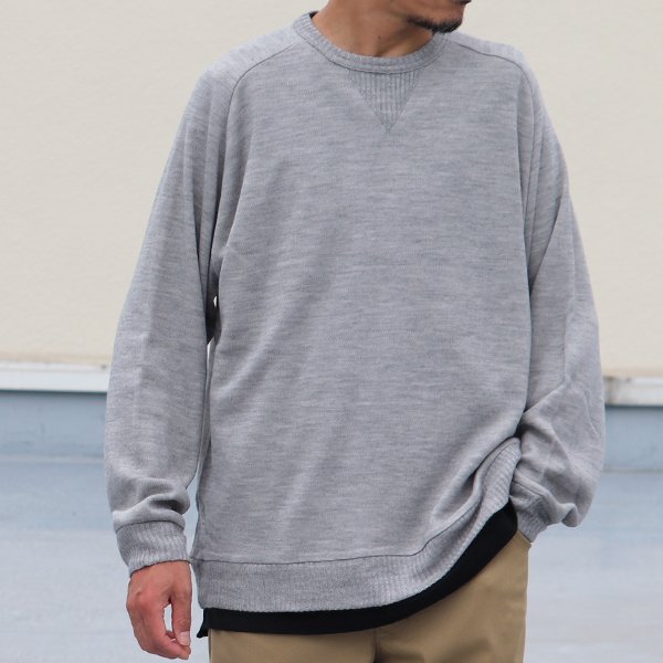 画像3: EXLANWOOL® (エクスランウール) スムース サドルショルダー ガゼット クルーネック長袖【MADE IN JAPAN】『日本製』 / Upscape Audience