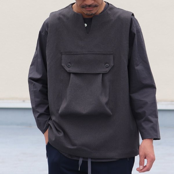 画像11: LANATEC®(ラナテック)LEI(レイ)TECH ウールライク サージ ビックポケット キーネックベスト【MADE IN JAPAN】『日本製』 / Upscape Audience