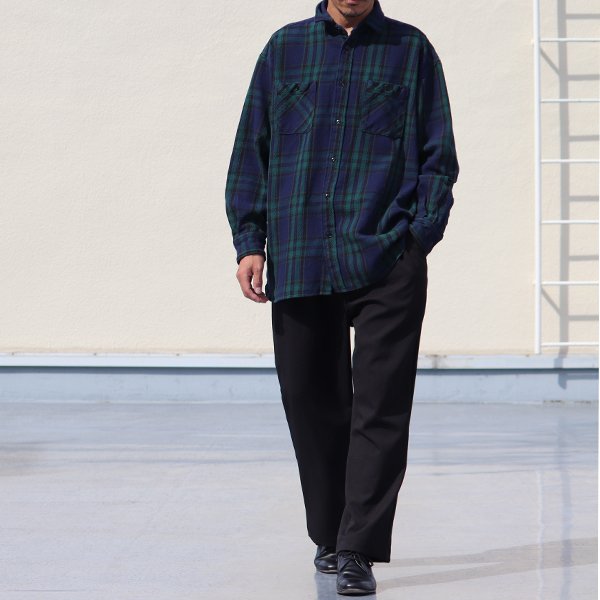 画像12: 10/2ヘビーツイル ヴィンテージチェック レギュラーカラー ボクシーAライン 長袖シャツ【MADE IN JAPAN】『日本製』/ Upscape Audience