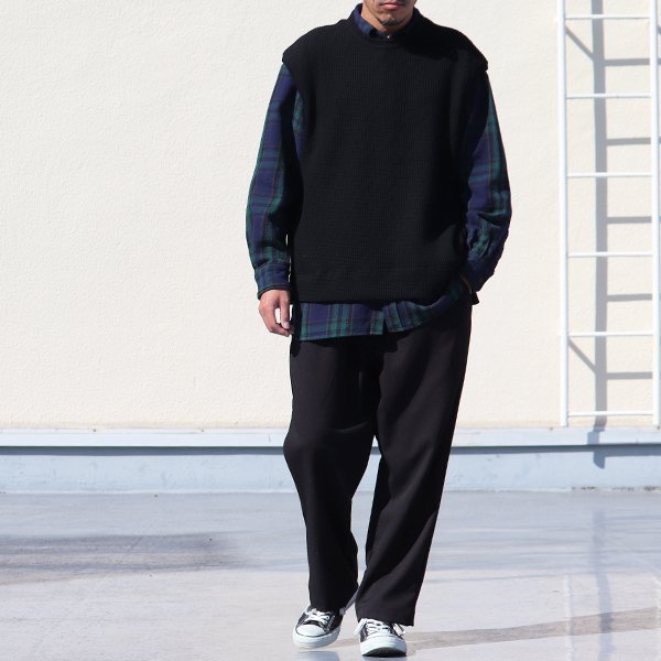 画像11: ビッグワッフル サイドスリット ポケ付 XL ベスト【MADE IN JAPAN】『日本製』 / Upscape Audience