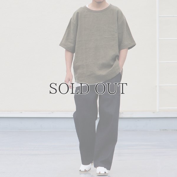 画像19: フレンチリネン グラスポケ付 ヘムラウンド ハーフスリーブ フハクシャツ【MADE IN JAPAN】『日本製』/ Upscape Audience