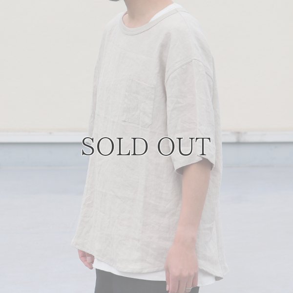 画像14: フレンチリネン グラスポケ付 ヘムラウンド ハーフスリーブ フハクシャツ【MADE IN JAPAN】『日本製』/ Upscape Audience