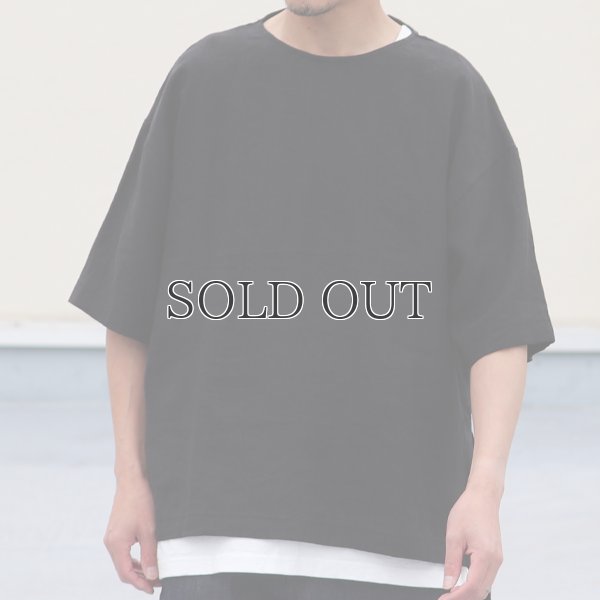 画像15: フレンチリネン サイドスリット ハーフスリーブ ボクシーAライン フハクシャツ【MADE IN JAPAN】『日本製』/ Upscape Audience