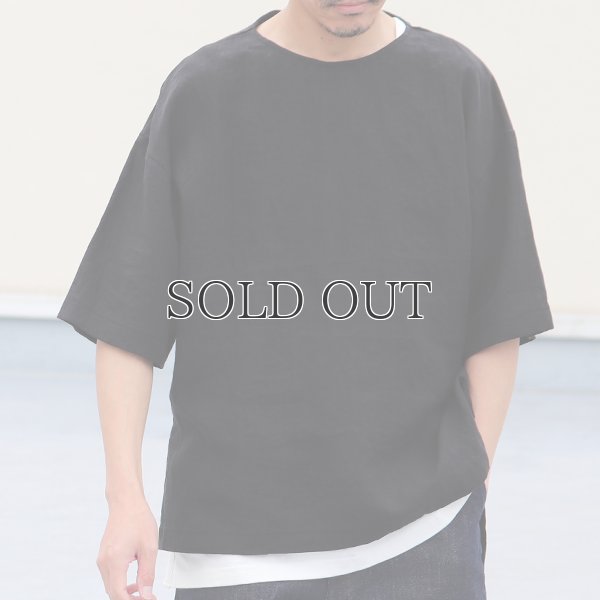 画像14: フレンチリネン サイドスリット ハーフスリーブ ボクシーAライン フハクシャツ【MADE IN JAPAN】『日本製』/ Upscape Audience