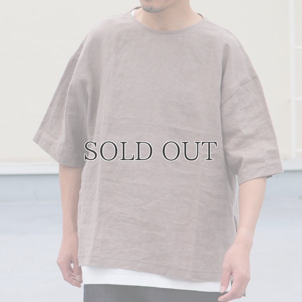 画像10: フレンチリネン サイドスリット ハーフスリーブ ボクシーAライン フハクシャツ【MADE IN JAPAN】『日本製』/ Upscape Audience