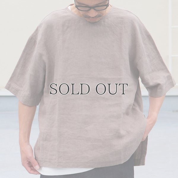 画像11: フレンチリネン サイドスリット ハーフスリーブ ボクシーAライン フハクシャツ【MADE IN JAPAN】『日本製』/ Upscape Audience