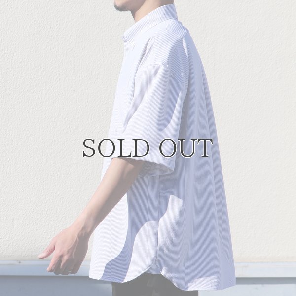 画像10: TECH サッカー ストライプ ボタンダウン ボクシーAライン ハーフスリーブ シャツ【MADE IN JAPAN】『日本製』/ Upscape Audience