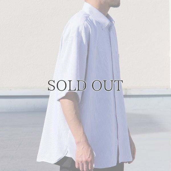 画像4: TECH サッカー ストライプ ボタンダウン ボクシーAライン ハーフスリーブ シャツ【MADE IN JAPAN】『日本製』/ Upscape Audience