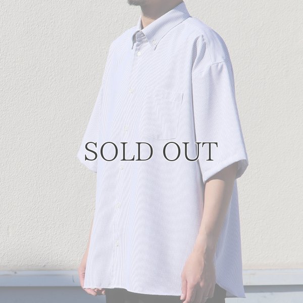 画像9: TECH サッカー ストライプ ボタンダウン ボクシーAライン ハーフスリーブ シャツ【MADE IN JAPAN】『日本製』/ Upscape Audience