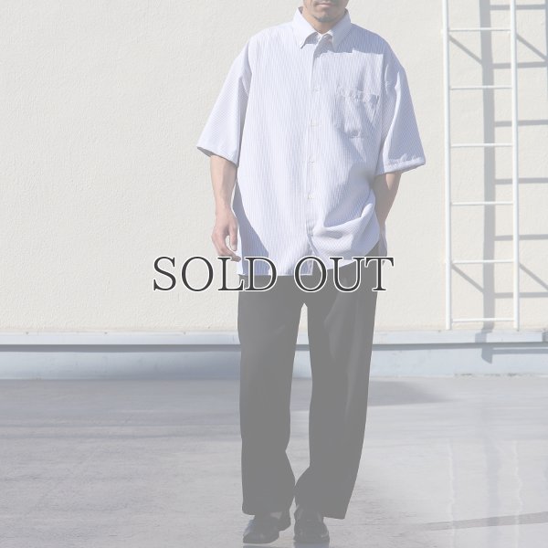 画像6: TECH サッカー ストライプ ボタンダウン ボクシーAライン ハーフスリーブ シャツ【MADE IN JAPAN】『日本製』/ Upscape Audience