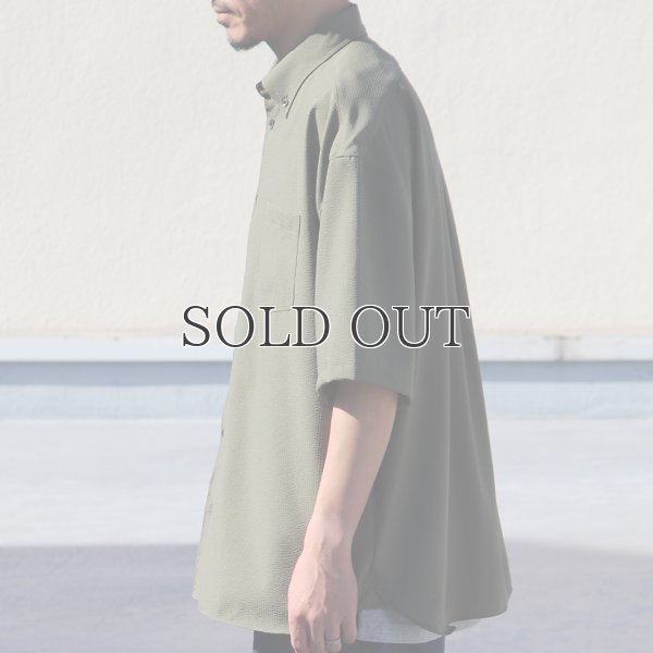 画像5: TECH サッカー ストライプ ボタンダウン ボクシーAライン ハーフスリーブ シャツ【MADE IN JAPAN】『日本製』/ Upscape Audience