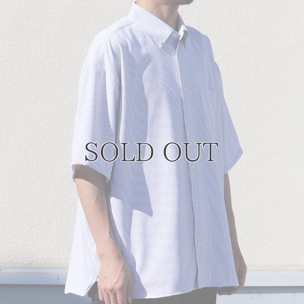 画像12: TECH サッカー ストライプ ボタンダウン ボクシーAライン ハーフスリーブ シャツ【MADE IN JAPAN】『日本製』/ Upscape Audience