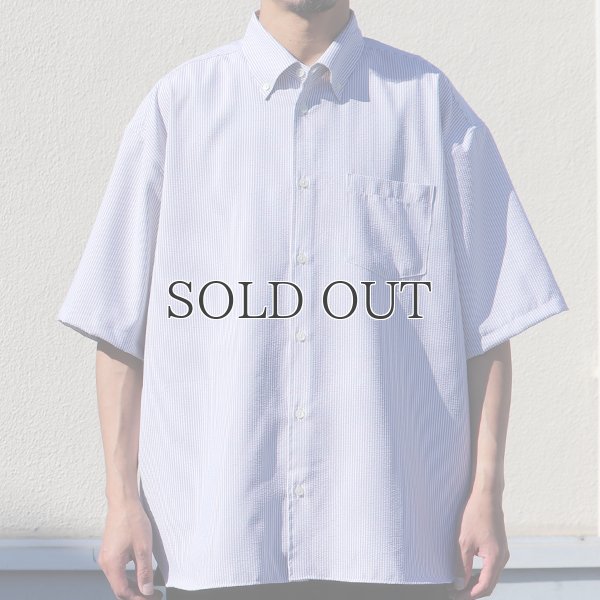 画像8: TECH サッカー ストライプ ボタンダウン ボクシーAライン ハーフスリーブ シャツ【MADE IN JAPAN】『日本製』/ Upscape Audience
