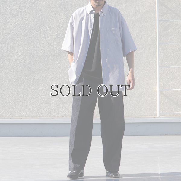 画像7: TECH サッカー ストライプ ボタンダウン ボクシーAライン ハーフスリーブ シャツ【MADE IN JAPAN】『日本製』/ Upscape Audience