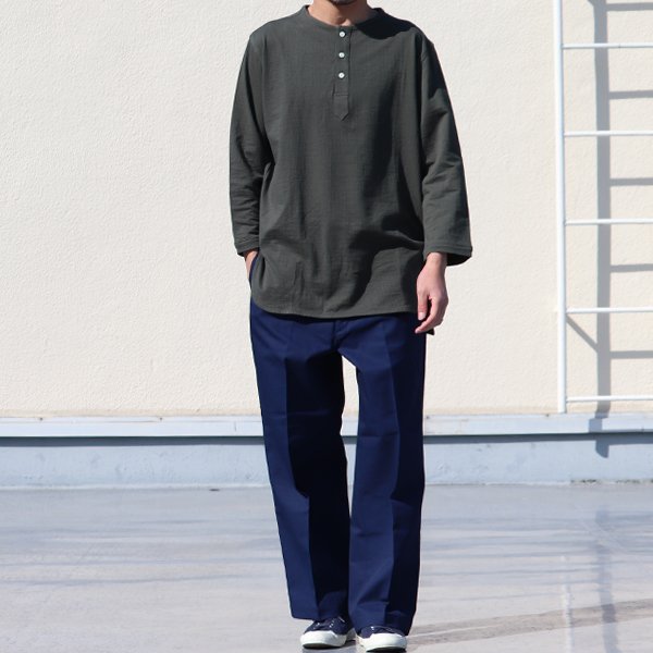 画像5: シアサッカー天竺 C/Nヘンリーヘムラウンド9/Sシャツカットソー『日本製』Upscape Audience