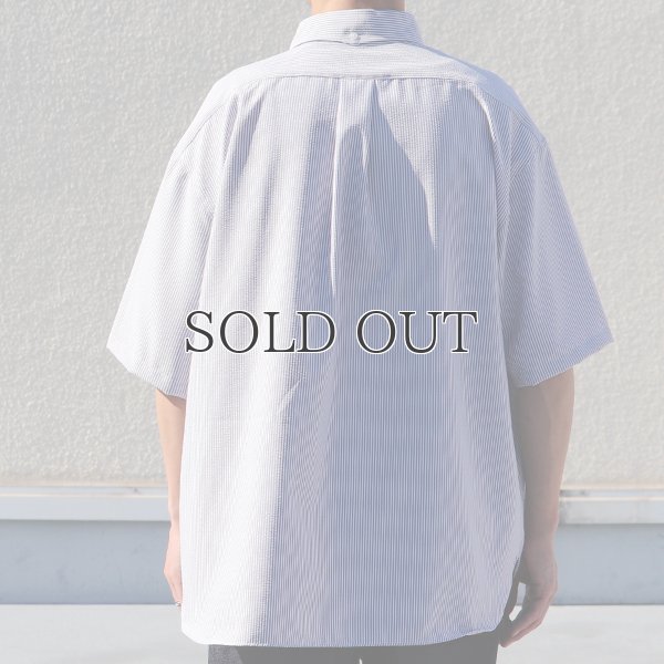 画像5: TECH サッカー ストライプ ボタンダウン ボクシーAライン ハーフスリーブ シャツ【MADE IN JAPAN】『日本製』/ Upscape Audience