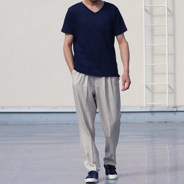 画像8: 【RE PRICE / 価格改定】Herdmans リネンフォーギーポケット付きVネック半袖カットソー【MADE IN JAPAN】『日本製』/ Upscape Audience