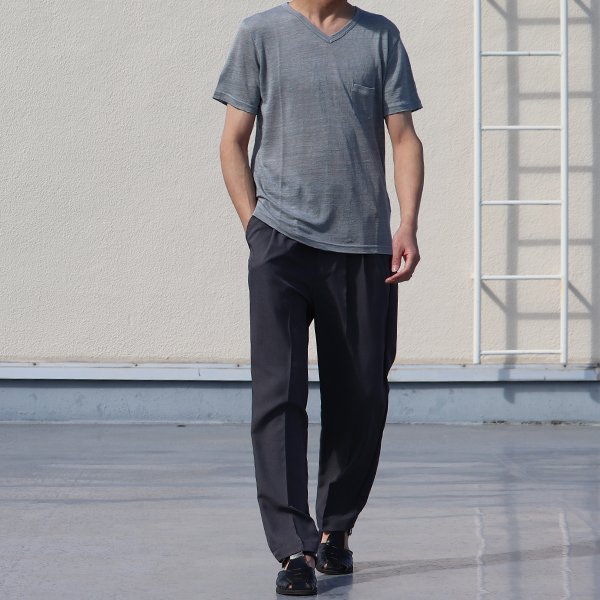 画像7: 【RE PRICE / 価格改定】Herdmans リネンフォーギーポケット付きVネック半袖カットソー【MADE IN JAPAN】『日本製』/ Upscape Audience