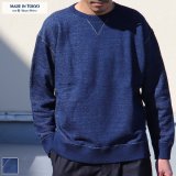 本藍染裏毛 ガゼットC/N L/S スウェット【MADE IN TOKYO】『東京製』/ Upscape Audience