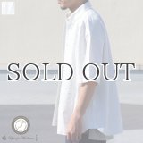 播州織オックスフォード ボタンダウン ボクシーAライン ハーフスリーブシャツ【MADE IN JAPAN】『日本製』/ Upscape Audience