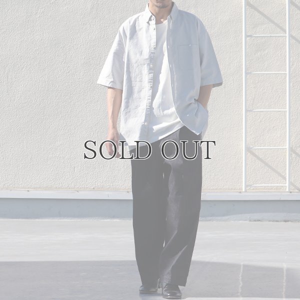 画像7: 播州織オックスフォード ボタンダウン ボクシーAライン ハーフスリーブシャツ【MADE IN JAPAN】『日本製』/ Upscape Audience