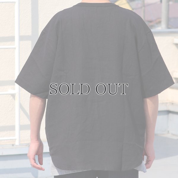 画像6: フレンチリネン グラスポケ付 ヘムラウンド ハーフスリーブ フハクシャツ【MADE IN JAPAN】『日本製』/ Upscape Audience