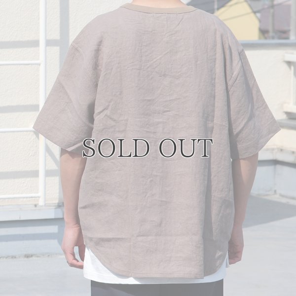 画像6: フレンチリネン グラスポケ付 ヘムラウンド ハーフスリーブ フハクシャツ【MADE IN JAPAN】『日本製』/ Upscape Audience