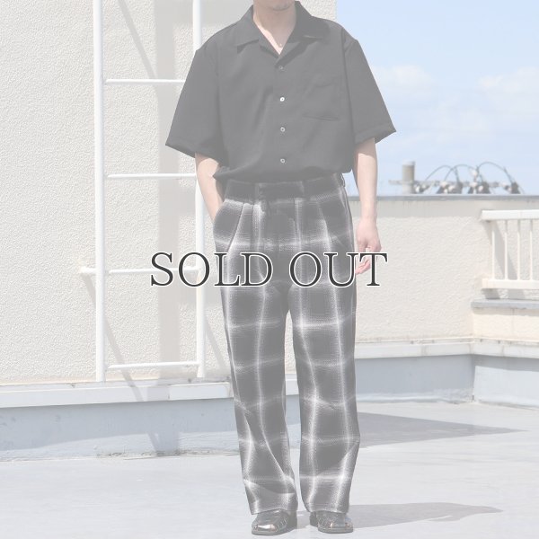 画像5: 10/2 ヘヴィツイル オンブレチェック 2タック ワイド イージーパンツ【MADE IN JAPAN】『日本製』【送料無料】/ Upscape Audience