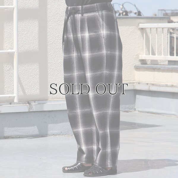 画像9: 10/2 ヘヴィツイル オンブレチェック 2タック ワイド イージーパンツ【MADE IN JAPAN】『日本製』【送料無料】/ Upscape Audience