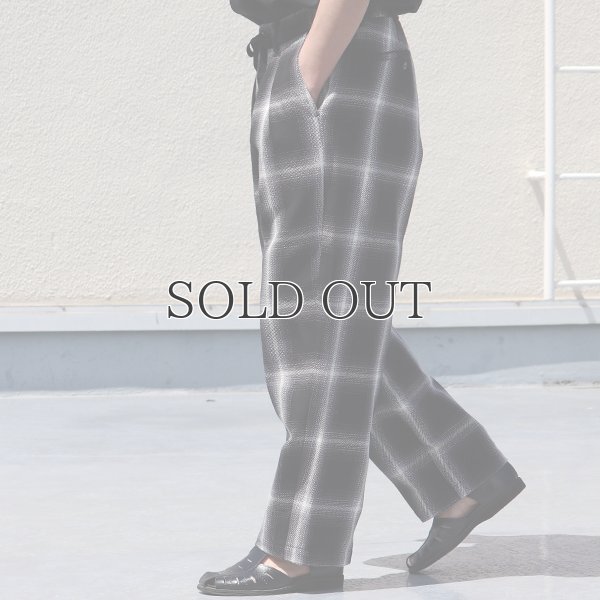 画像4: 10/2 ヘヴィツイル オンブレチェック 2タック ワイド イージーパンツ【MADE IN JAPAN】『日本製』【送料無料】/ Upscape Audience