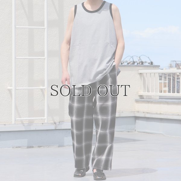 画像7: 10/2 ヘヴィツイル オンブレチェック 2タック ワイド イージーパンツ【MADE IN JAPAN】『日本製』【送料無料】/ Upscape Audience