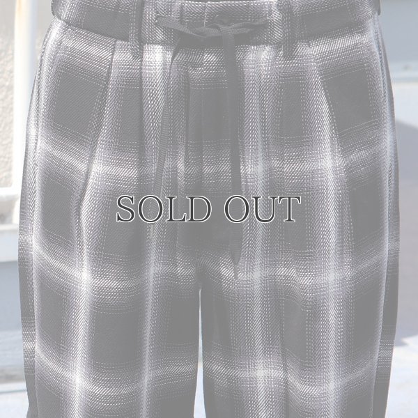 画像13: 10/2 ヘヴィツイル オンブレチェック 2タック ワイド イージーパンツ【MADE IN JAPAN】『日本製』【送料無料】/ Upscape Audience