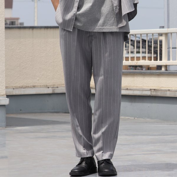 画像8: Reflax®(リフラクス) テック リネンライク LINON(リノン) ストライプ 2タック テーパード イージーパンツ【MADE IN JAPAN】『日本製』/ Upscape Audience