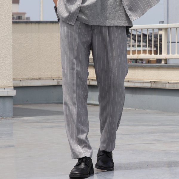 画像9: Reflax®(リフラクス) テック リネンライク LINON(リノン) ストライプ 2タック テーパード イージーパンツ【MADE IN JAPAN】『日本製』/ Upscape Audience